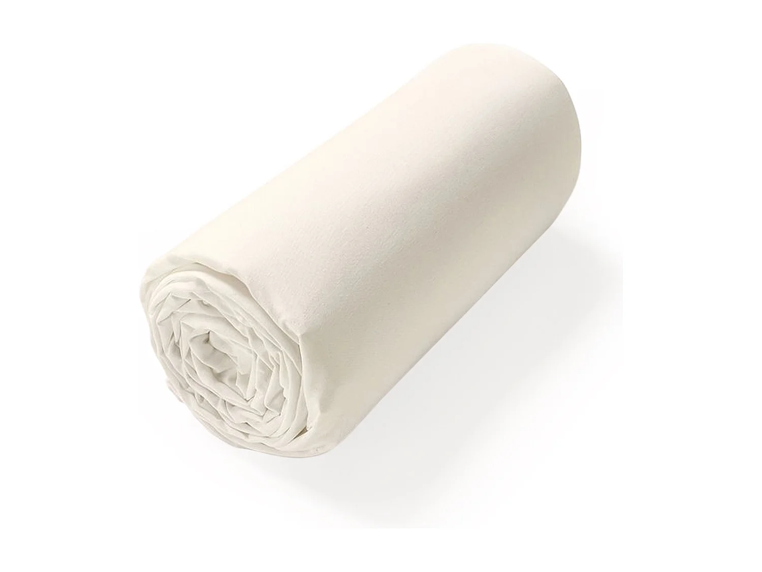 Drap housse uni 100x190 cm bonnet 50 cm coton ALTO Crème