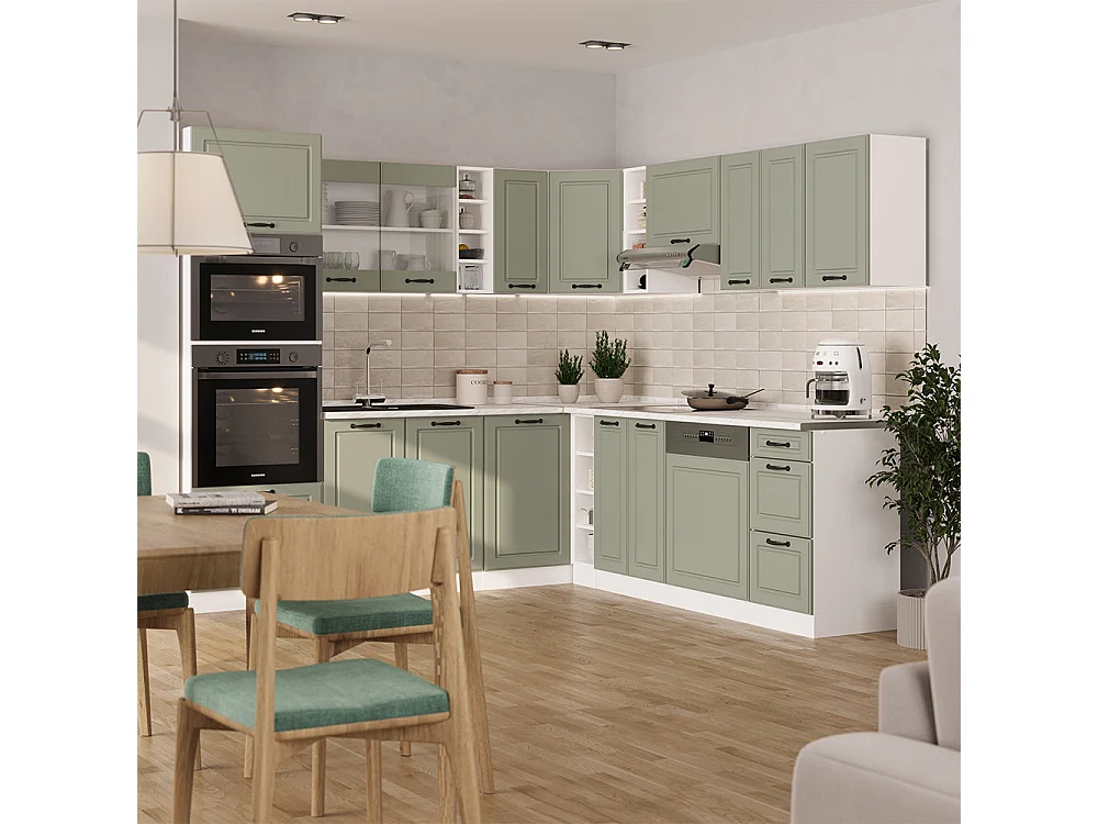 Kitchen base cabinet mint shaker style/white 60x60x81.6 r-line