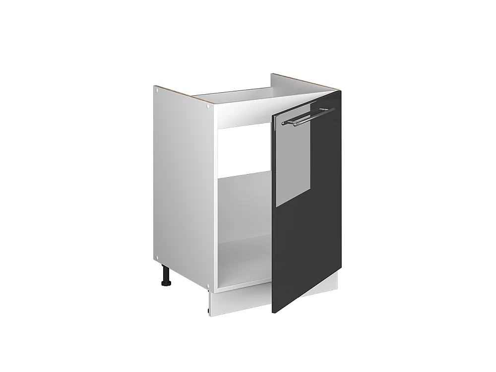 Sink base cabinet anthracite high gloss/white 60x60x82 fame-line