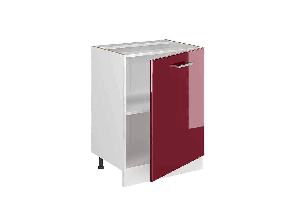 Kitchen base cabinet red high gloss/white 60x60x81.6 r-line
