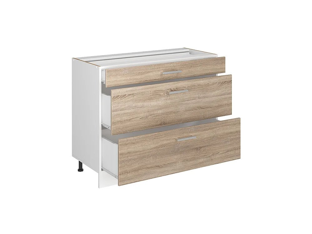 Kitchen base cabinet sonoma/white 100x60x81.6 r-line