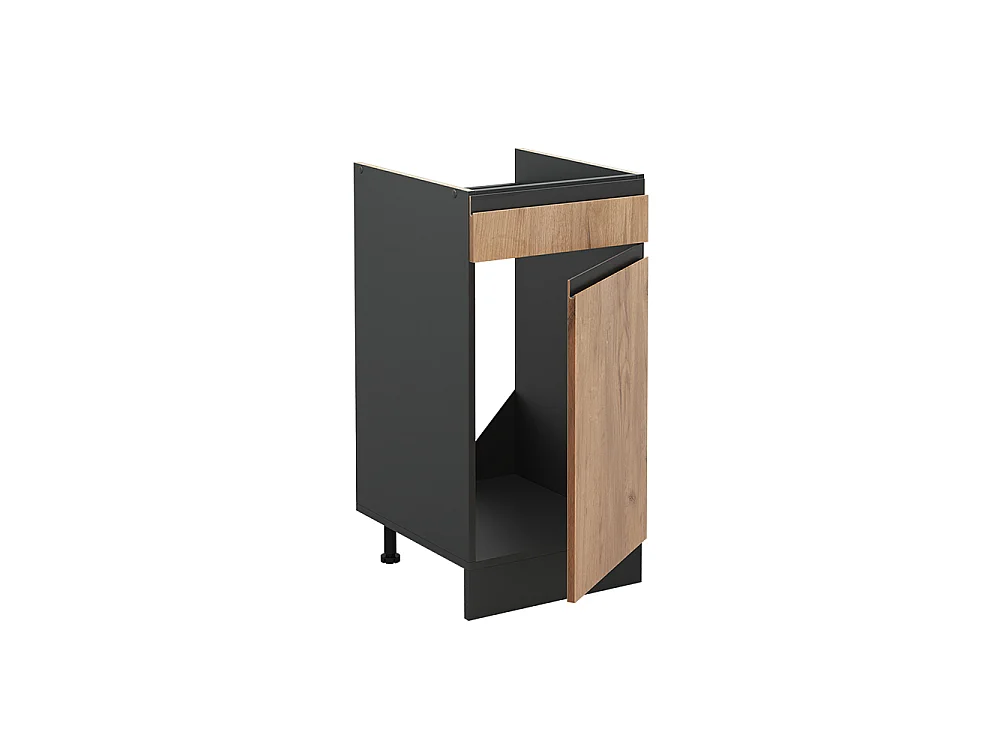 Kitchen base cabinet goldkraft oak/anthracite 40x46x81.6 r-line