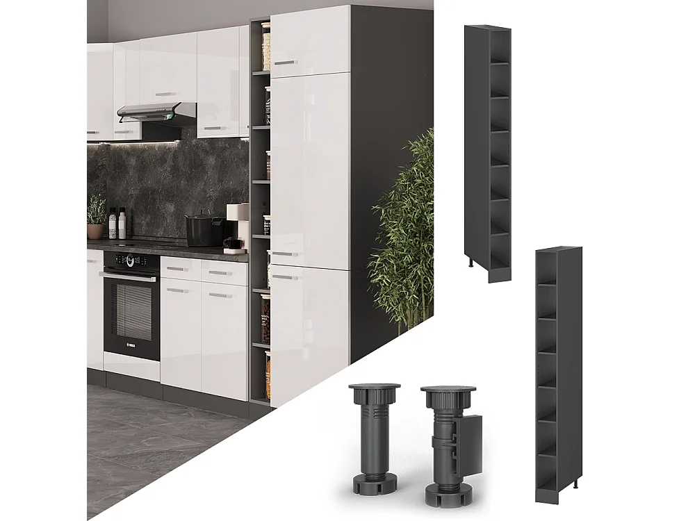 Kitchen shelf anthracite/anthracite 20x55x206.8 r-line