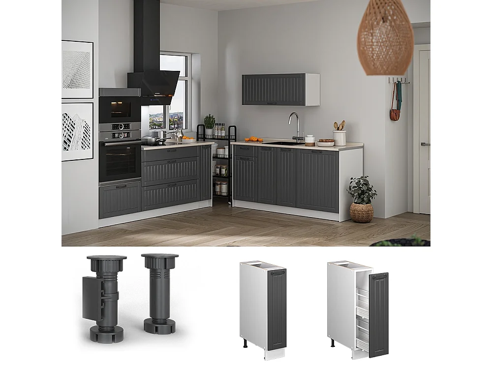 Pharmacy cabinet dark grey/white 20x60x82 fame-line