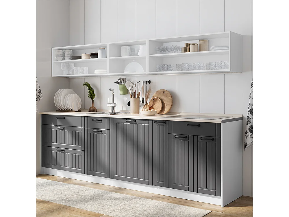 Pharmacy cabinet dark grey/white 20x60x82 fame-line