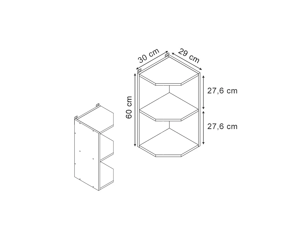 Hanging cabinet white/white 30x29x60 r-line
