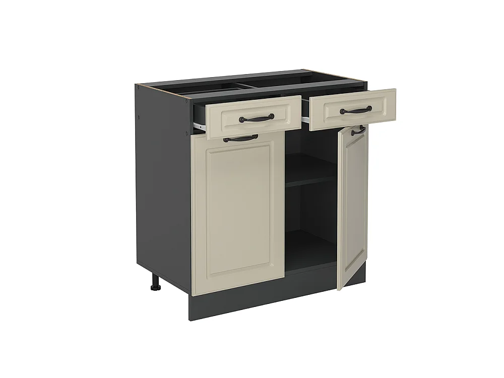 Kitchen base cabinet sand Shaker Style/anthracite 80x60x81.6 r-line