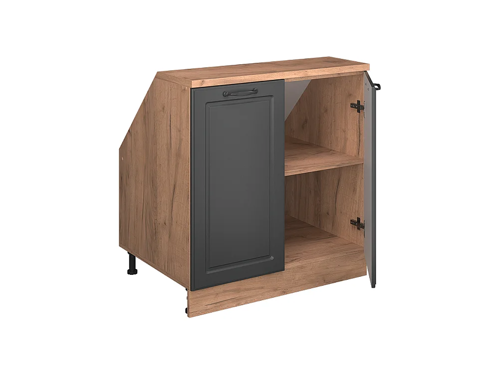 Meuble de rangement sous pente anthracite campagne 80x60x81.6 rion