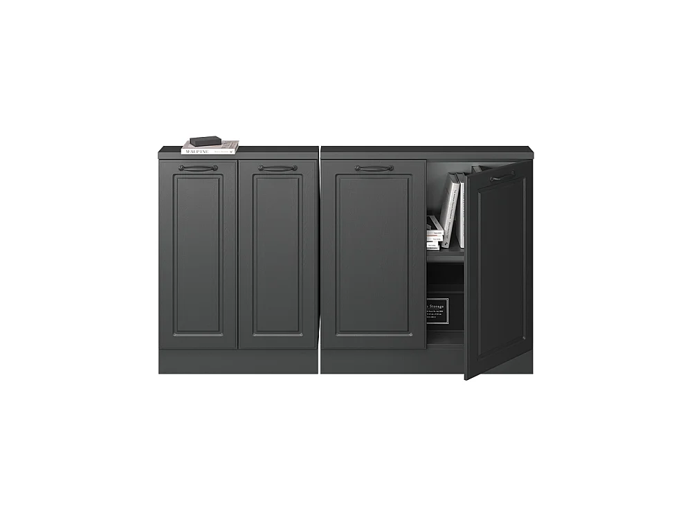 Ensembles de meuble de rangement sous pente anthracite maison de campagne/anthracite 140x46x81.6 rion