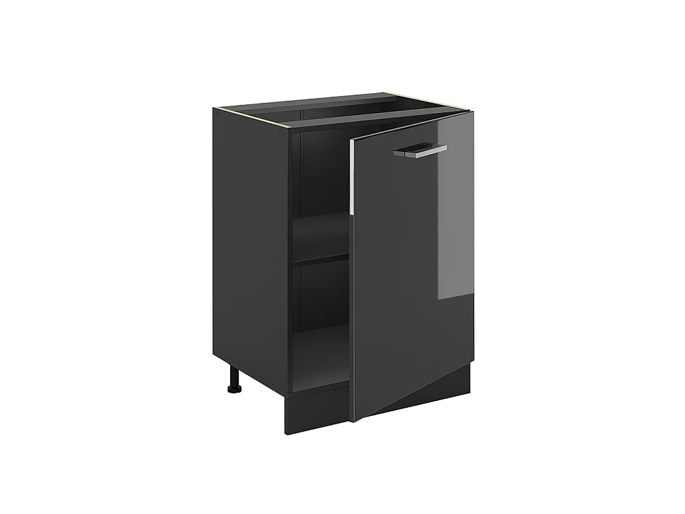 Kitchen base cabinet anthracite high gloss/anthracite 60x46x81.6 r-line