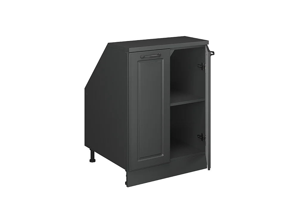 Meuble de rangement sous pente anthracite campagne 60x60x81.6 rion