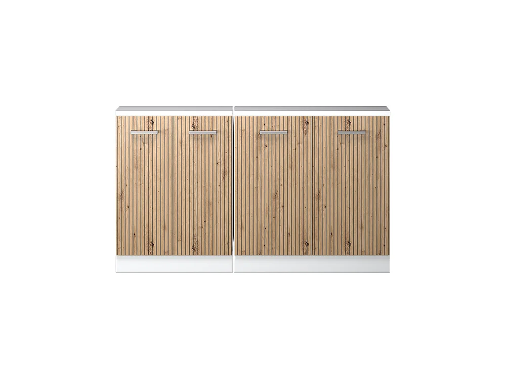 Dachschrägenschrank-Set artisan eiche/weiß 140x46x81.6 rion
