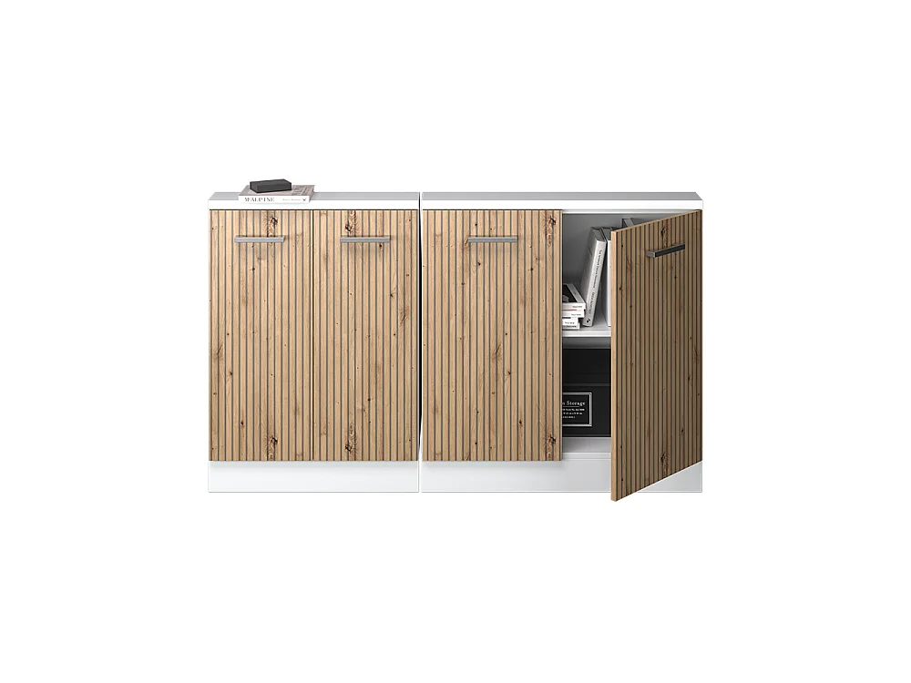 Dachschrägenschrank-Set artisan eiche/weiß 140x46x81.6 rion