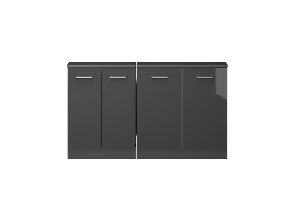 Dachschrägenschrank-Set anthrazit hochglanz/anthrazit 140x46x81.6 rion