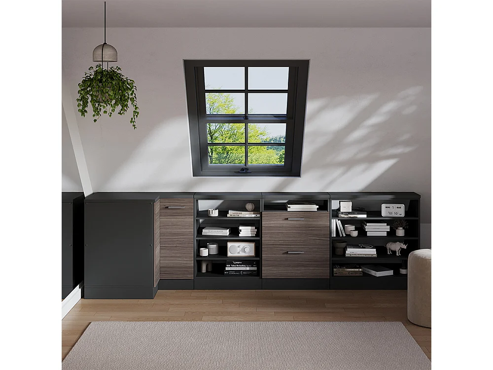 Meuble de rangement sous pente Armoire dangle gris noble 75.6x60x81.6 rion