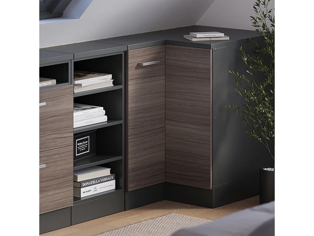 Meuble de rangement sous pente Armoire dangle gris noble 75.6x60x81.6 rion