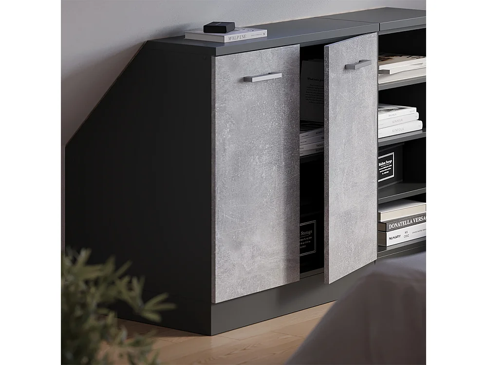 Meuble de rangement sous pente béton 80x60x81.6 rion