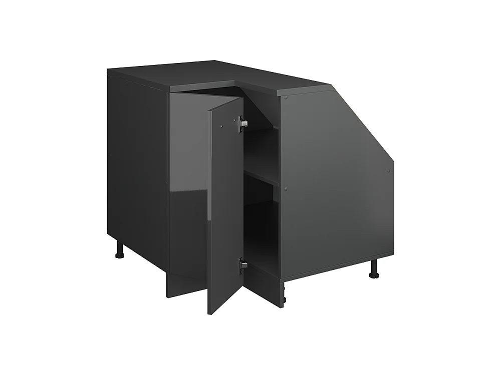 Meuble de rangement sous pente Armoire dangle anthracite haute brillance 75.6x60x81.6 rion