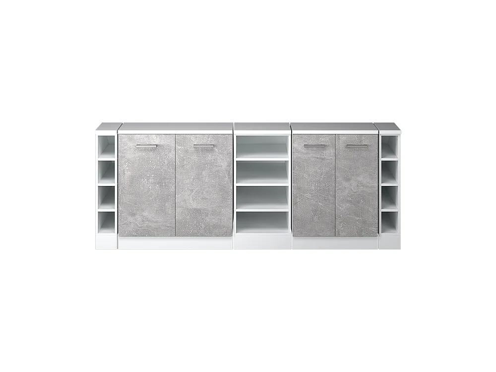 Dachschrägenschrank-Set beton 210x60x81.6 rion