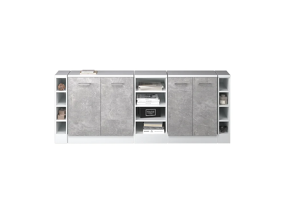 Dachschrägenschrank-Set beton 210x60x81.6 rion