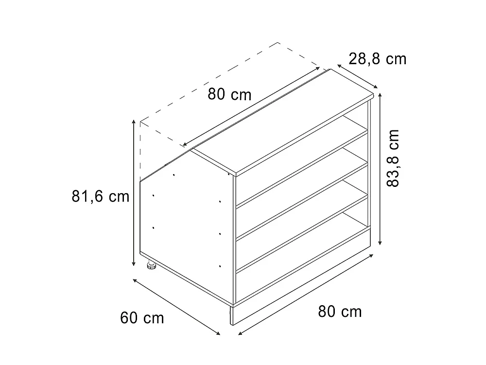 Dachschrägenschrank anthrazit 80x60x81.8 rion