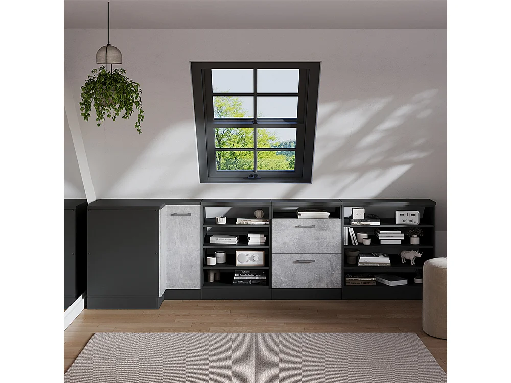 Dachschrägenschrank anthrazit 80x60x81.8 rion