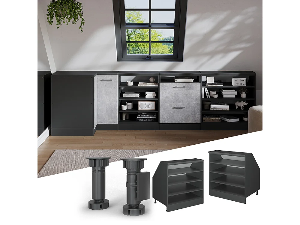 Dachschrägenschrank anthrazit 80x60x81.8 rion