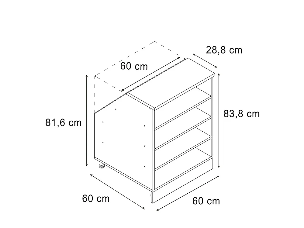 Dachschrägenschrank anthrazit 60x60x81.8 rion