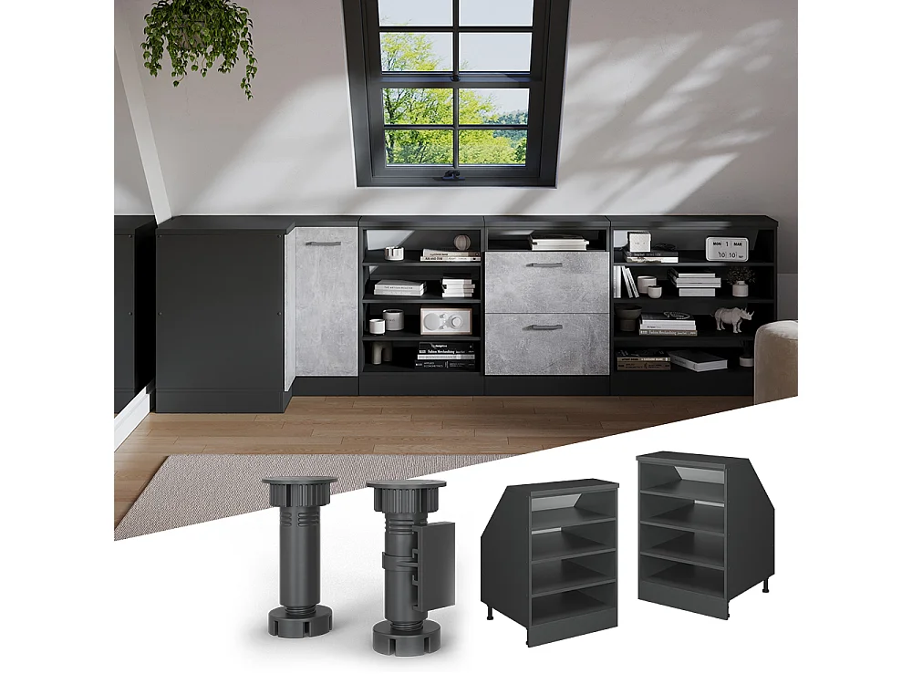 Dachschrägenschrank anthrazit 60x60x81.8 rion