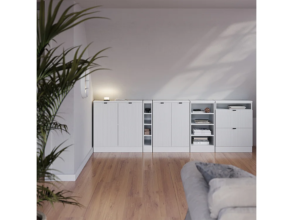 Dachschrägenschrank weiß riffel 80x60x81.6 rion