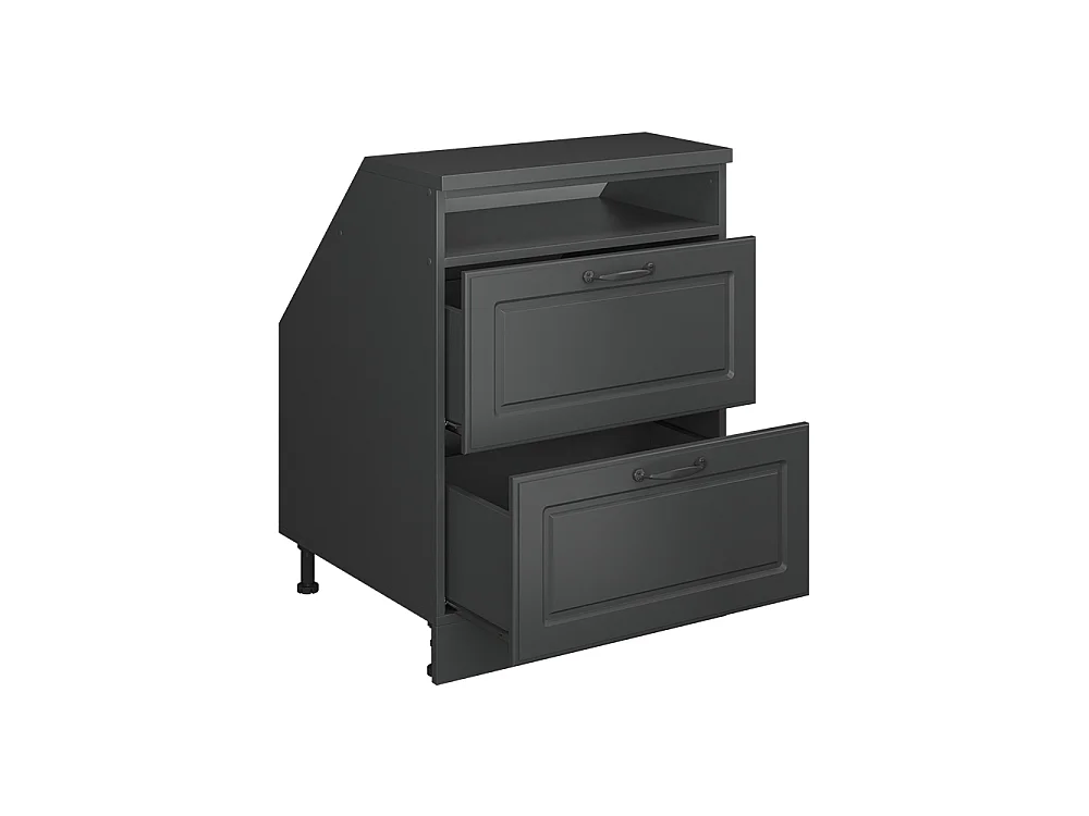 Meuble de rangement sous pente anthracite campagne 60x60x81.6 rion