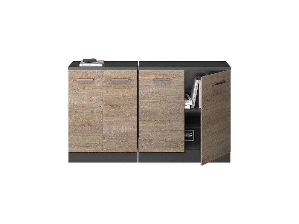 Dachschrägenschrank-Set sonoma 140x60x81.6 rion
