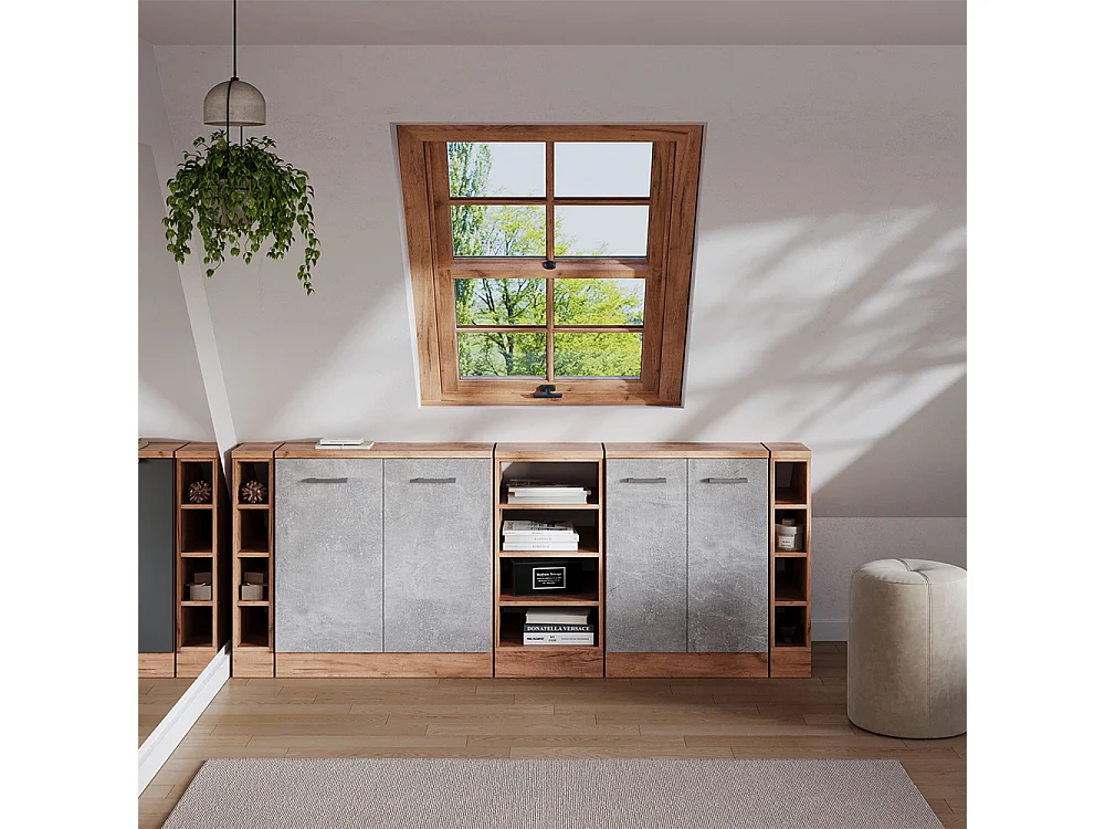 Ensembles de meuble de rangement sous pente béton 210x60x81.6 rion