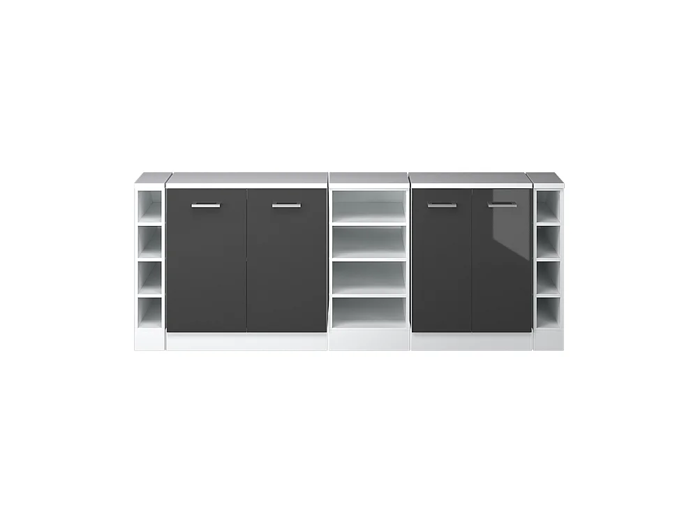Dachschrägenschrank-Set anthrazit hochglanz 210x60x81.6 rion