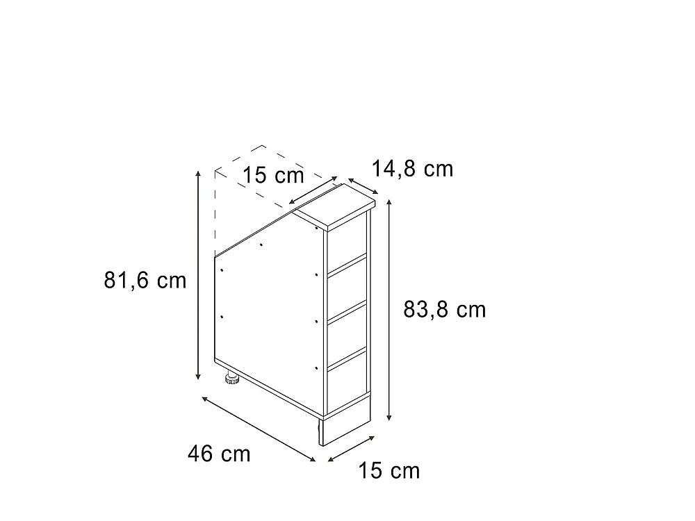 Meuble de rangement sous pente anthracite 15x46x81.6 rion