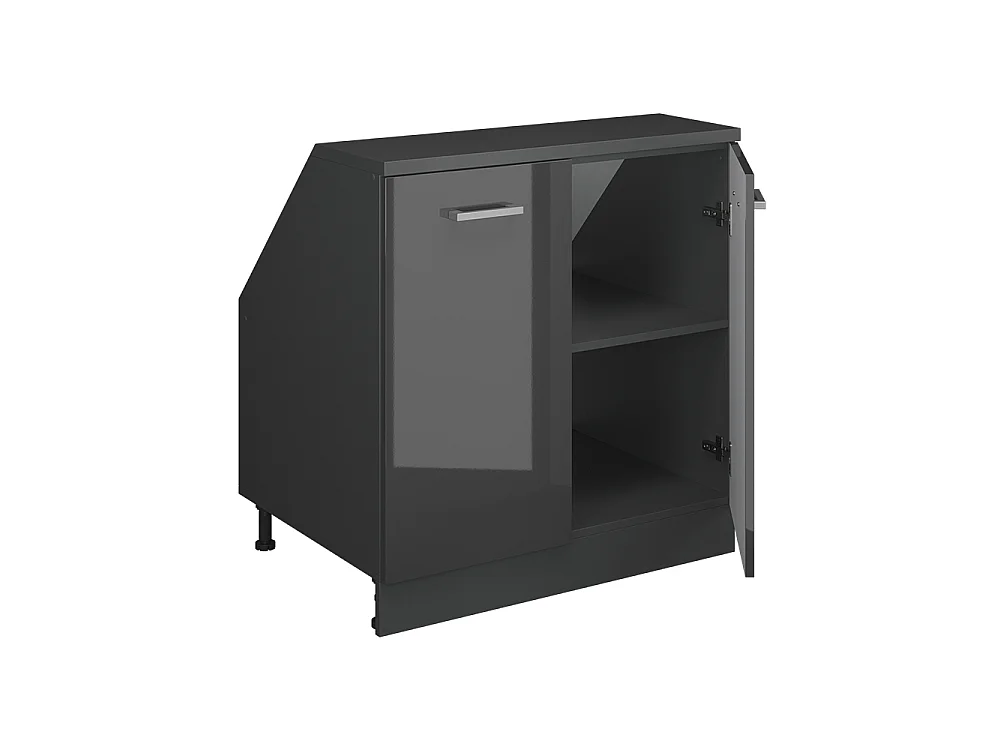 Dachschrägenschrank anthrazit hochglanz 80x60x81.6 rion