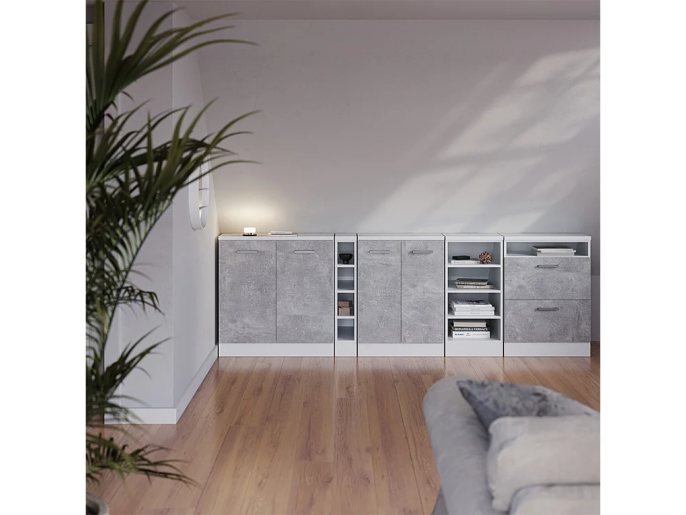 Meuble de rangement sous pente béton 80x60x81.6 rion