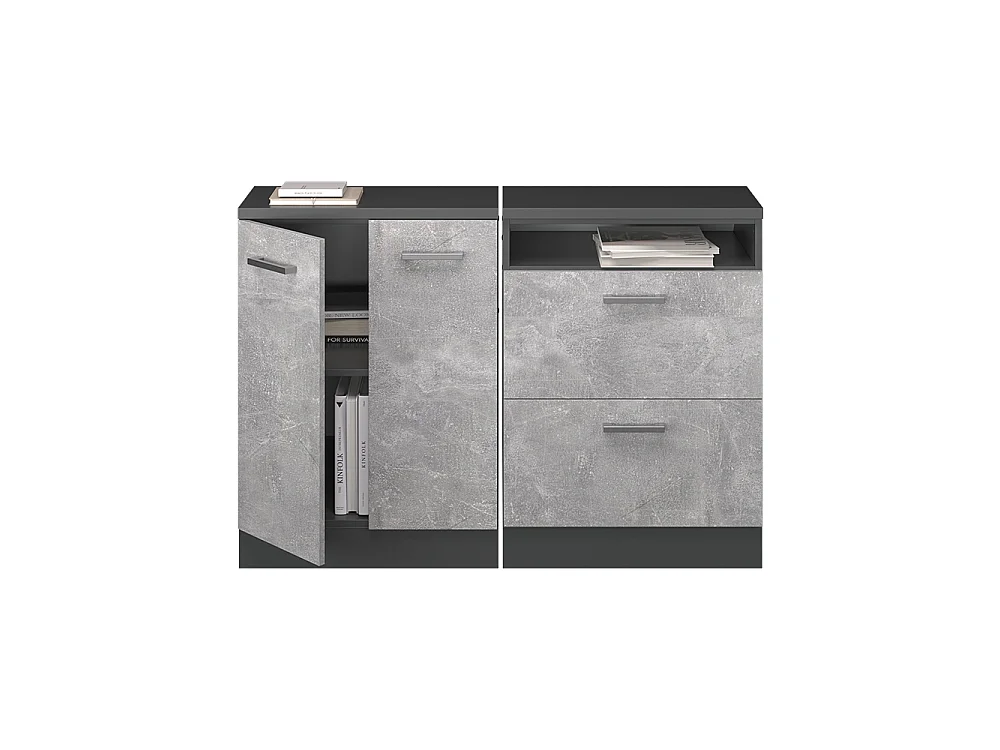 Ensembles de meuble de rangement sous pente béton 120x60x81.6 rion