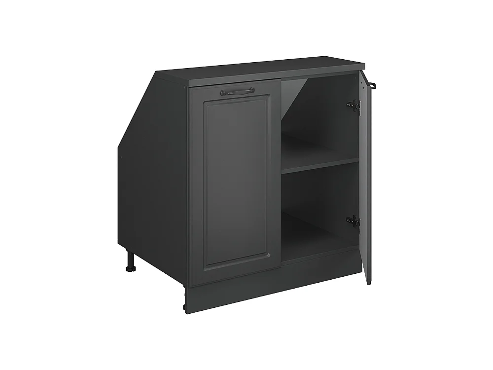 Meuble de rangement sous pente anthracite campagne 80x60x81.6 rion