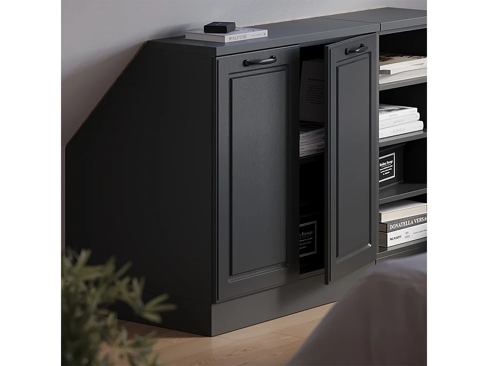 Meuble de rangement sous pente anthracite campagne 80x60x81.6 rion