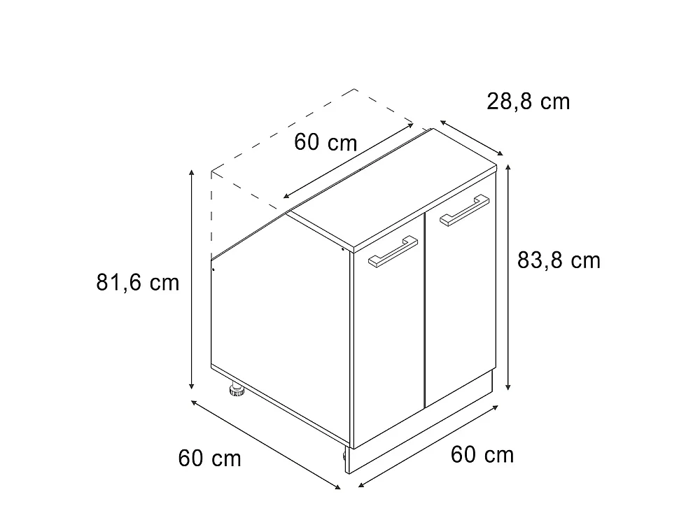 Meuble de rangement sous pente béton 60x60x81.6 rion