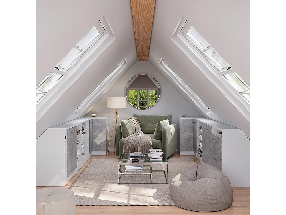 Meuble de rangement sous pente béton 60x60x81.6 rion
