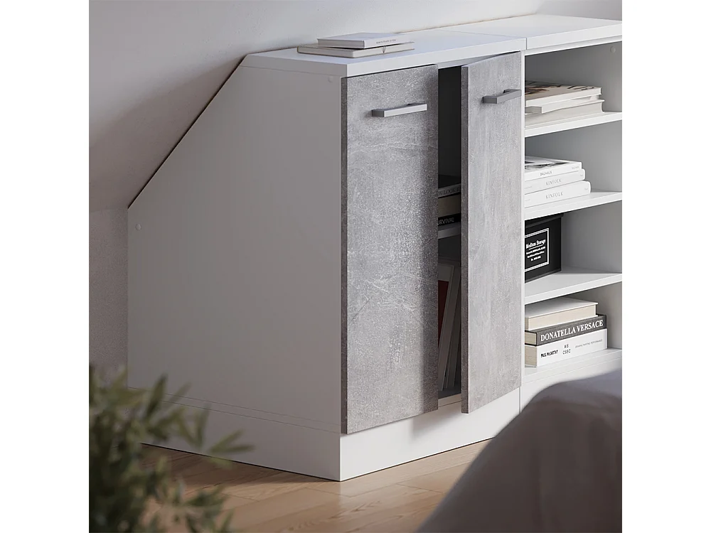 Meuble de rangement sous pente béton 60x60x81.6 rion