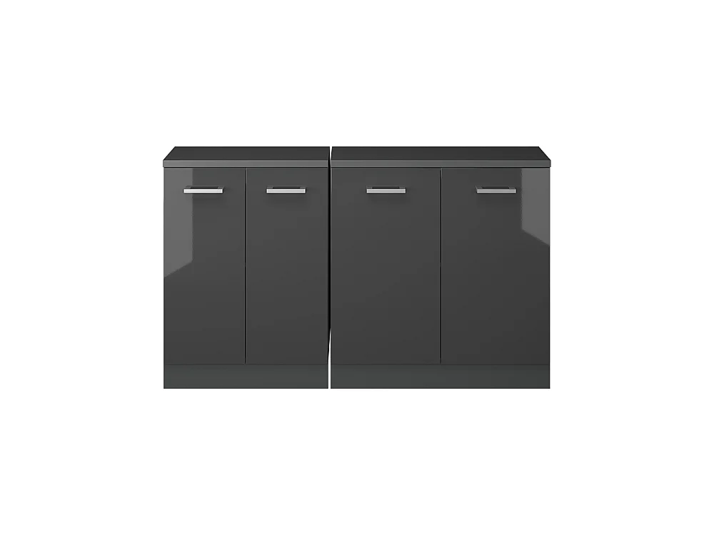 Dachschrägenschrank-Set anthrazit hochglanz 140x60x81.6 rion