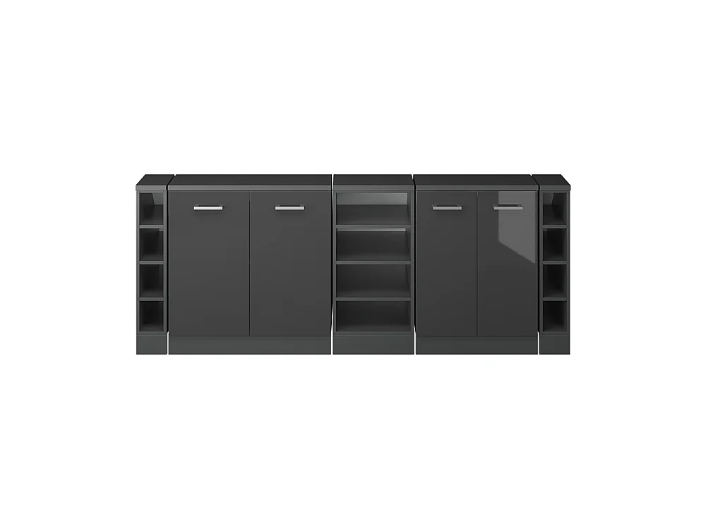Dachschrägenschrank-Set anthrazit hochglanz 210x60x81.6 rion