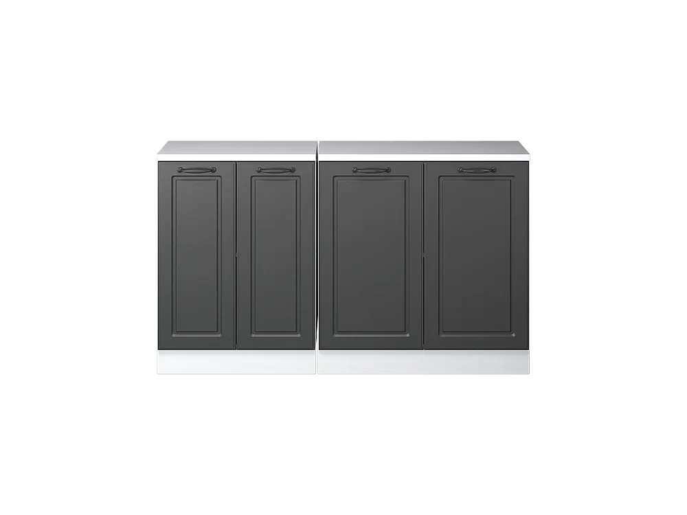 Ensembles de meuble de rangement sous pente anthracite campagne 140x60x81.6 rion