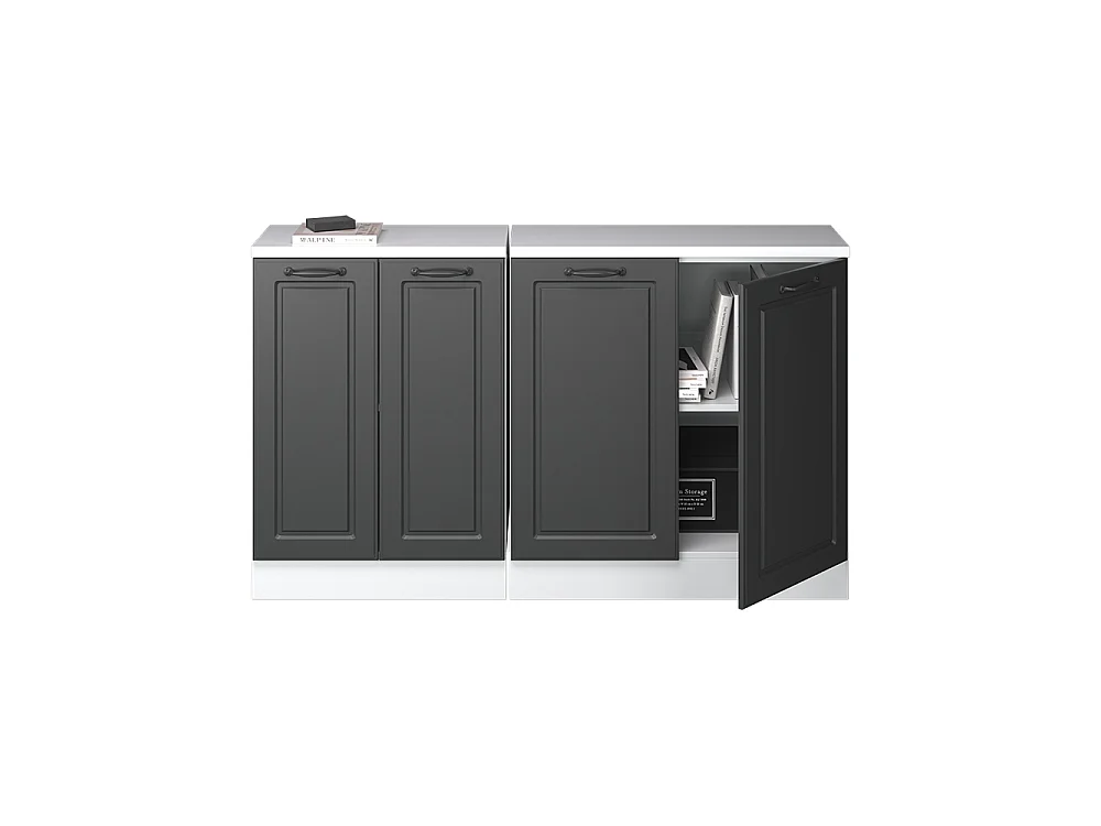 Ensembles de meuble de rangement sous pente anthracite campagne 140x60x81.6 rion