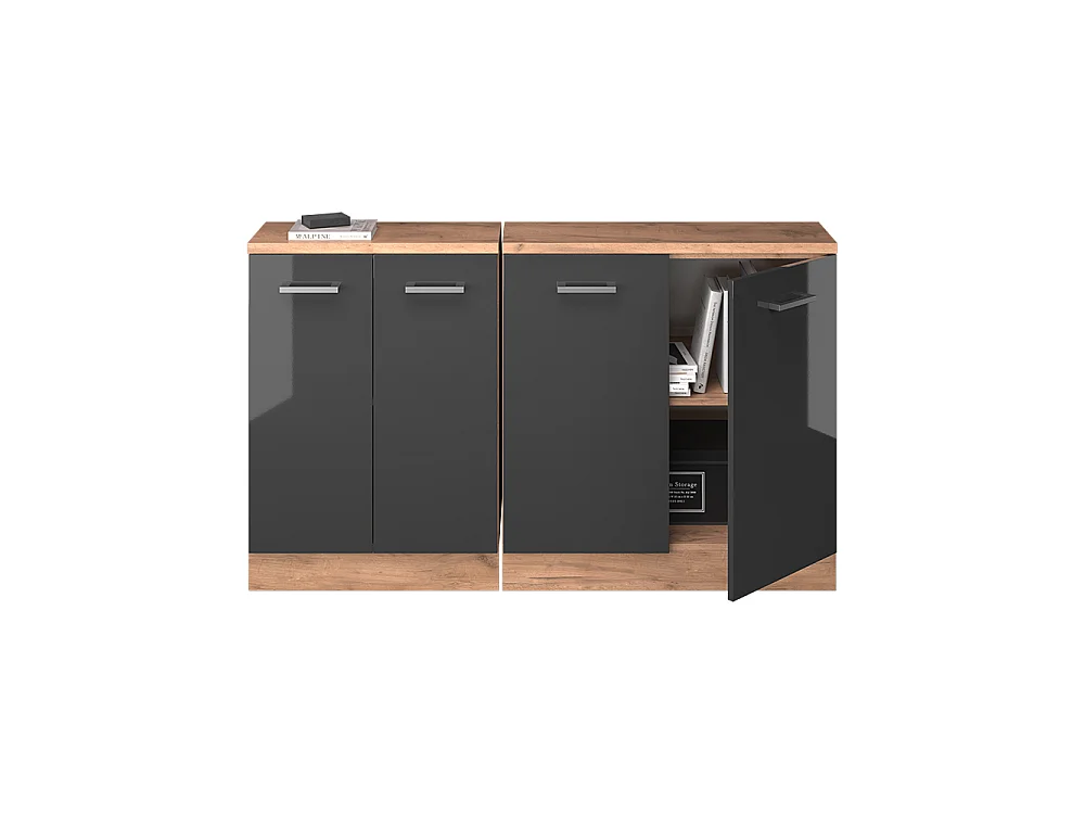 Dachschrägenschrank-Set anthrazit hochglanz 140x60x81.6 rion