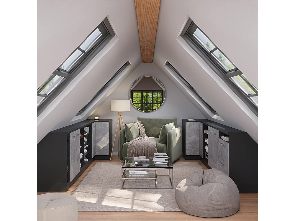 Meuble de rangement sous pente béton 60x60x81.6 rion