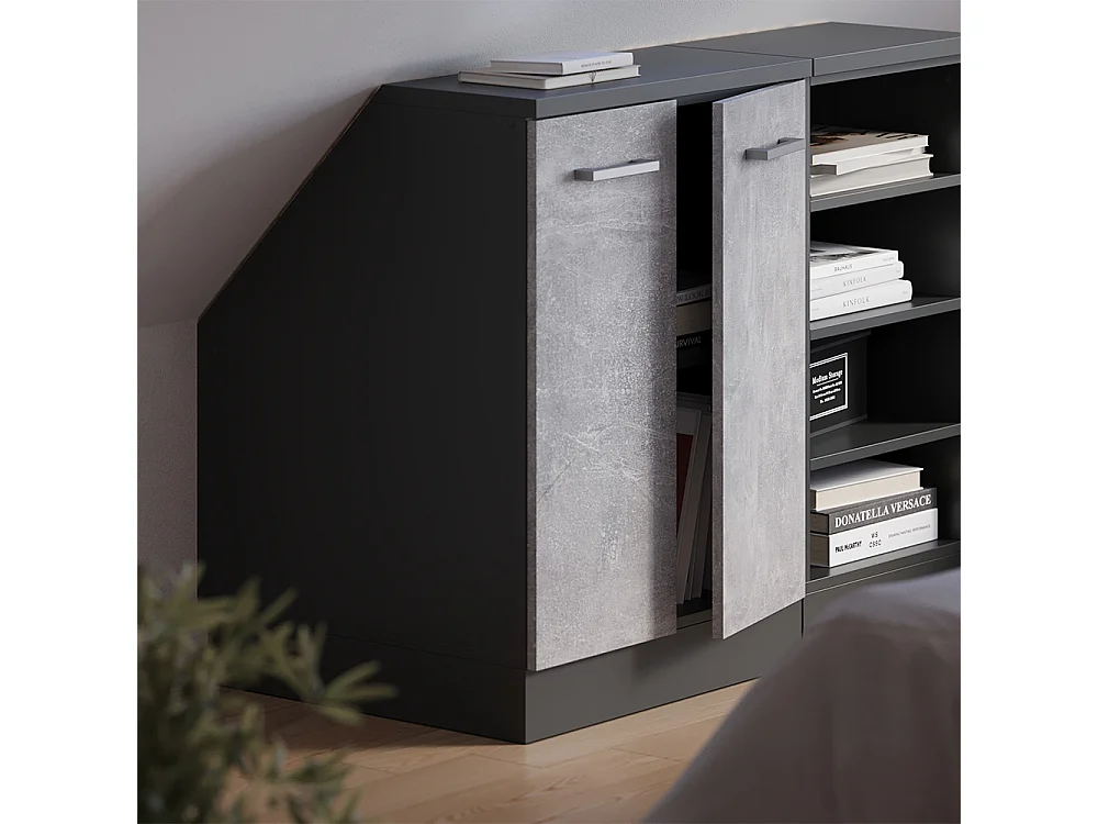 Meuble de rangement sous pente béton 60x60x81.6 rion